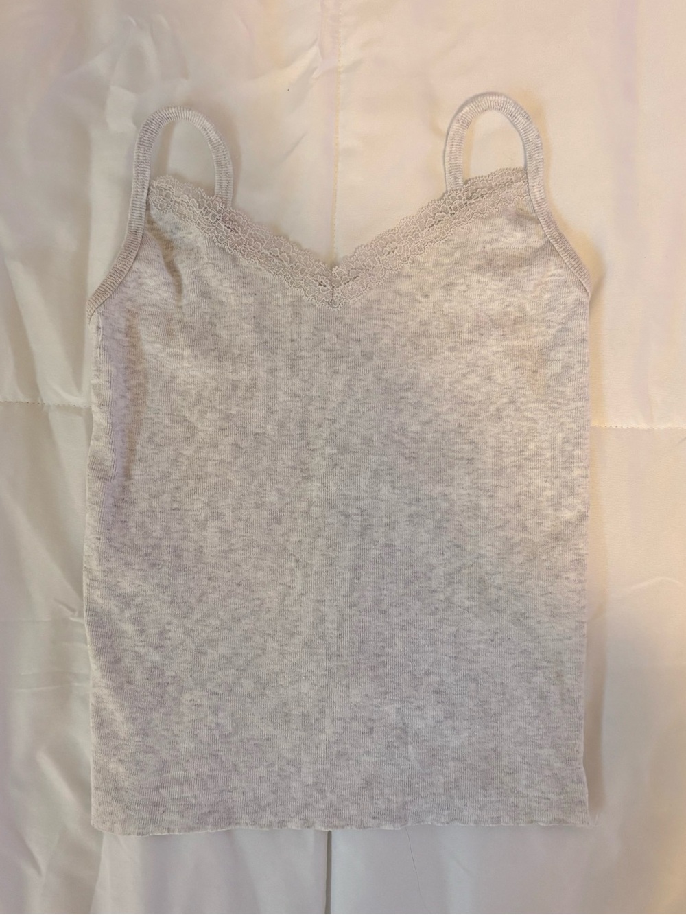 Women's Lace-Trim Heather Gray Camisole Tank Top